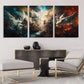 3pcs Epic Battle of Angels and Demon Perfect Wall Art Set Canvas Framed 40x60cm - High Quality Print 100% Australian Made Wall Canvas Ready to Hang