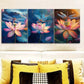 3pcs Dragonflies Resting on Lotus Flowers Wall Art Set Canvas Framed 40x60cm - High Quality Print 100% Australian Made Wall Canvas Ready to Hang