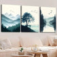 3pcs Mountain Lake Landscape with Pine Trees Wall Art Set Canvas Framed 40x60cm - High Quality Print 100% Australian Made Wall Canvas Ready to Hang