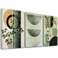 3pcs Abstract Shapes Water Color Painting In Shades Of Green Canvas Framed 40x60cm - High Quality Print 100% Australian Made Wall Canvas Ready to Hang