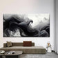 Abstract Black Ink Smoke Flow Wall Art Canvas Office Home Room Framed 120x60cm