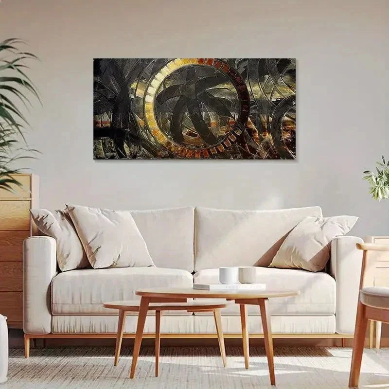 Vintage & Modern Geometric Wall Art Canvas Office Home Room Framed 120x60cm