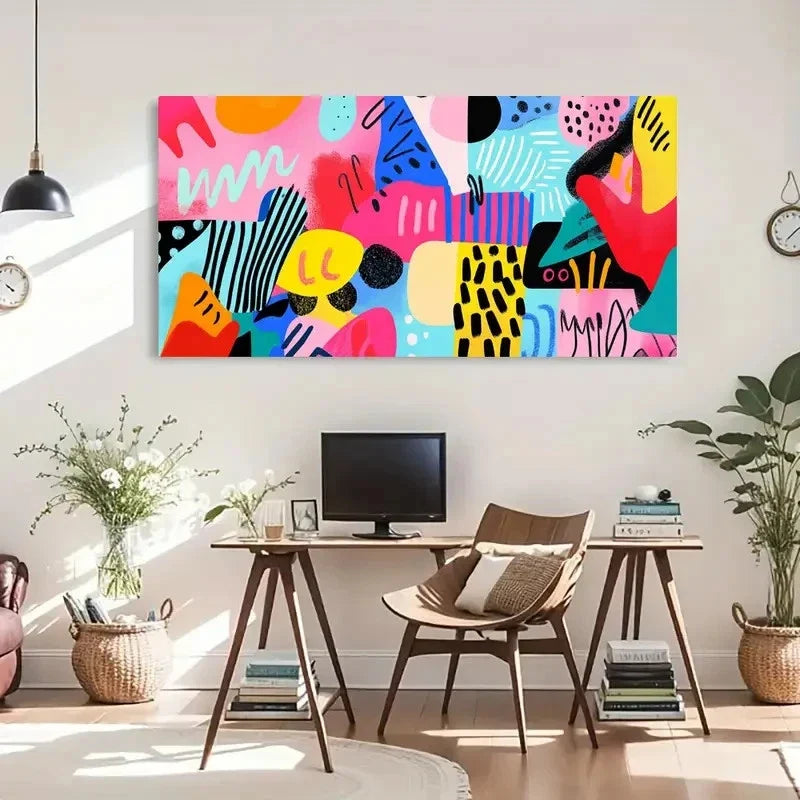 Trendy Decorative Colorful Wall Art Canvas Office Home Room Framed 120x60cm