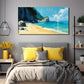 Sea Water Beach Suitable Wall Art Canvas Office Home Room Framed 80x45cm