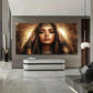 Painting Exquisite Women's Wall Art Canvas Office Home Room Framed 80x45cm