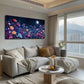 Starry Sky & Vibrant Floral Wall Art Canvas Office Home Room Framed 120x60cm