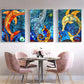 3pcs Modern Ocean Golden Fish Metal Print Ready to Hang Art