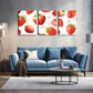 3pcs Vibrant Red Strawberries with Green Leaves Wall Art Set Canvas Framed 40x60cm - High Quality Print 100% Australian Made Wall Canvas Ready to Hang