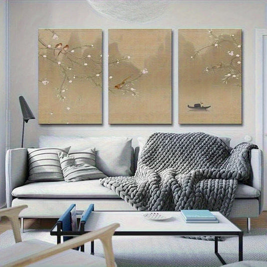 3pcs Elegant Atmosphere Mural Metal Print Ready to Hang Art