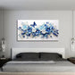 Blue Floral & Butterflies wall canvas office home room framed 120x60cm