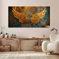 Elegant Golden Angel Wings wall canvas office home room framed 80x45cm