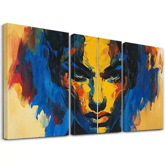 3pcs Modern Decorative Archaic Style Yellow Wall Art Set Canvas Framed 40x60cm - High Quality Print 100% Australian Made Wall Canvas Ready to Hang