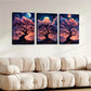3pcs Cartoon Tree Glowing Branches Pink Clouds Wall Art Set Canvas Framed 40x60cm - High Quality Print 100% Australian Made Wall Canvas Ready to Hang