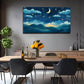 Minimalist Night Sky Painting Wall Art canvas office home room framed 120x60cm