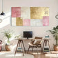 Golden Accents Pink Abstract Wall Art Canvas Office Home Room Framed 120x60cm