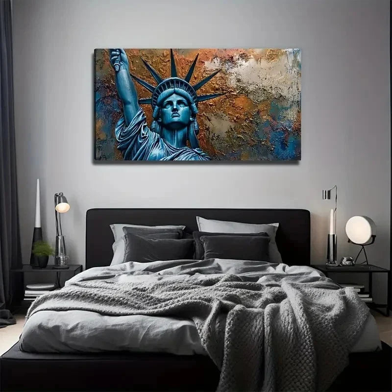 Statue Of Liberty Wall Art Canvas Office Home Room Framed 80x45cm