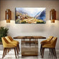 Mountain Village Scene Décor Wall Art Canvas Office Home Room Framed 120x60cm