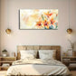Soft Orange and Yellow Floral Wall Art Canvas Office Home Room Framed 120x60cm