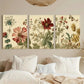 3pcs Botanical Design Triptych Colorful Floral Metal Print Ready to Hang Art