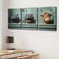 3pcs Fashion Animals Hippopotamus Cow Crocodile Wall Art Set Canvas Framed 40x60cm - High Quality Print 100% Australian Made Wall Canvas Ready to Hang