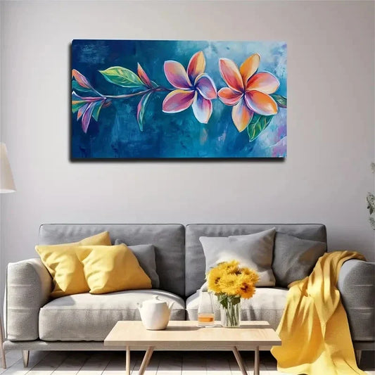Vibrant Egg Flower Design Wall Art canvas office home room framed 120x60cm