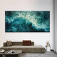 Ocean Waves with Dynamic Surfin Wall Art Canvas Office Home Room Framed 80x45cm