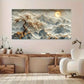 White and Golden Marble Modern Wall Art Canvas Office Home Room Framed 80x45cm