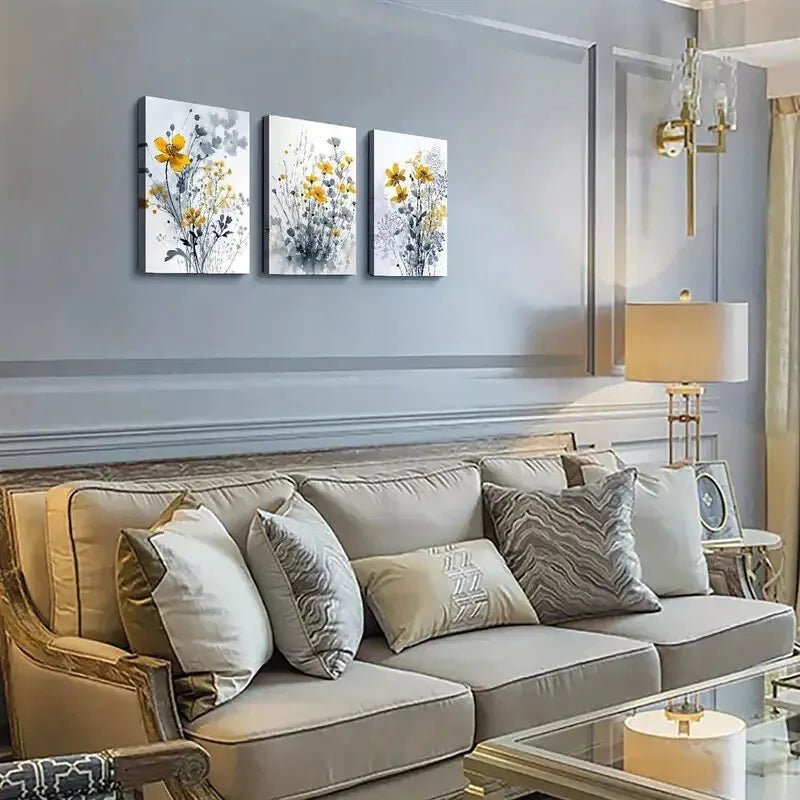 3pcs Floral Art Canvas Framed 40x60cm - High Quality Print 100% Australian Made Wall Canvas Ready to Hang