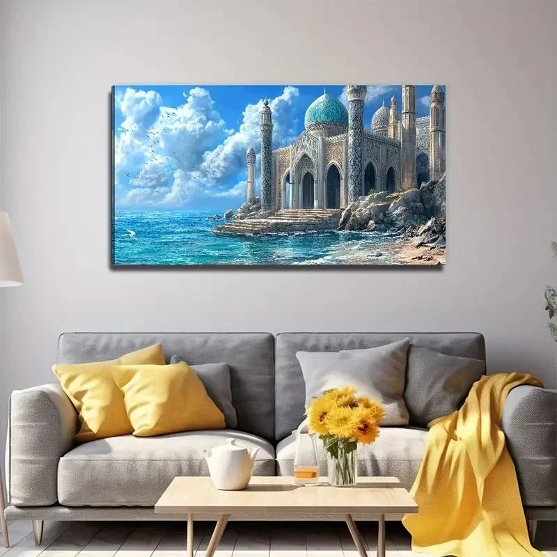 Turkey Castle Effective Wall Art Canvas Office Home Room Framed 80x45cm