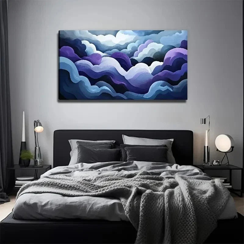 Large Abstract Cloud Wall Art Canvas Office Home Room Framed 120x60cm