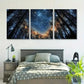 3pcs Modern Blue Starry Night Forest Tree Wall Art Set Canvas Framed 40x60cm - High Quality Print 100% Australian Made Wall Canvas Ready to Hang