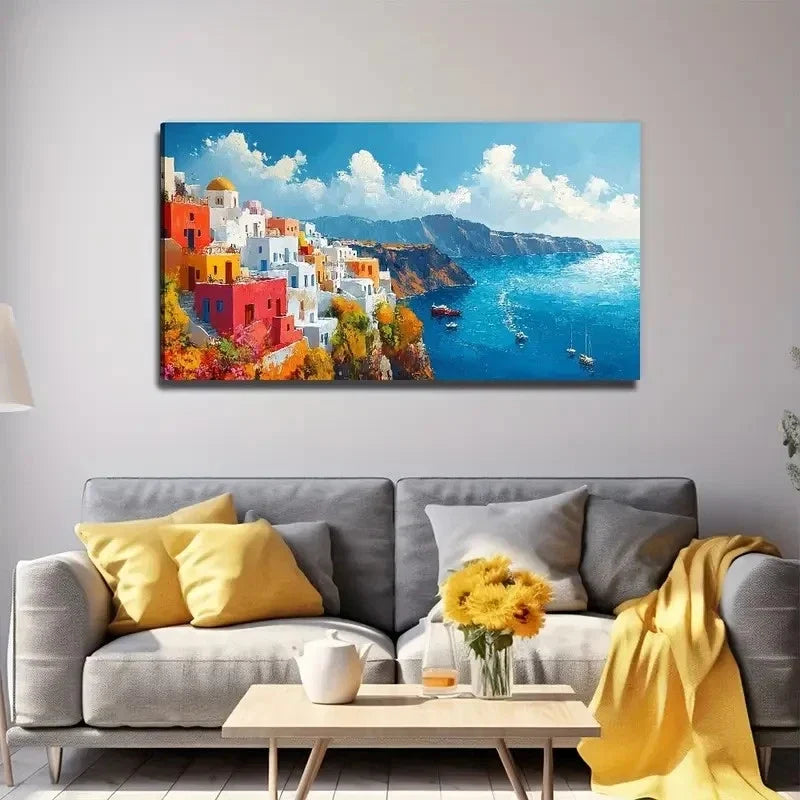 House By The Sea Perfect Wall Art Canvas Office Home Room Framed 120x60cm