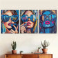3pcss modern Pop - Art Fashion Lady Wall Art Set Canvas Framed 40x60cm - High Quality Print 100% Australian Made Wall Canvas Ready to Hang