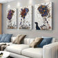 3pcs Women with Flower Crowns and Dog Perfect Wall Art Set Canvas Framed 40x60cm - High Quality Print 100% Australian Made Wall Canvas Ready to Hang