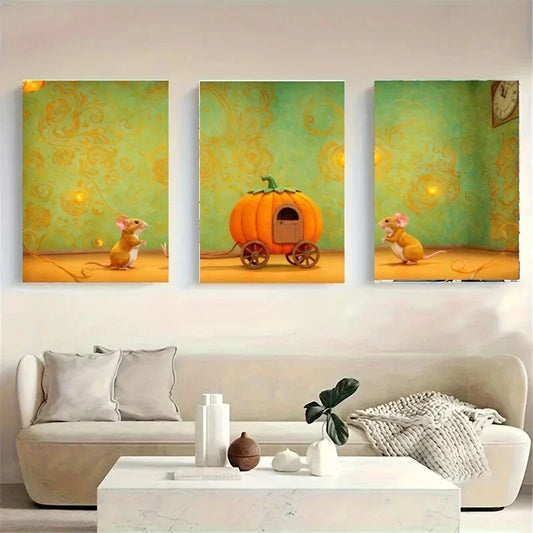3pcs Two Small Anthropomorphic Mice Majestic Metal Print Ready to Hang Art