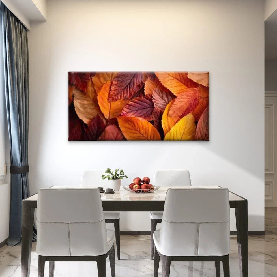Featuring Autumn Leaves Wall Art Canvas Office Home Room Framed 80x45cm