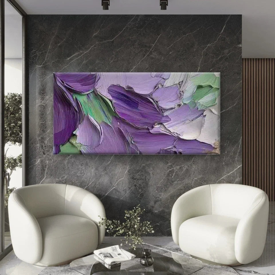 Abstract Floral Painting Wall Art Canvas Office Home Room Framed 120x60cm