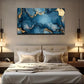 Deep Blue Marble Design Wall Art Canvas Office Home Room Framed 120x60cm