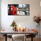 Black And White Street Scene Wall Art Canvas Office Home Room Framed 120x60cm