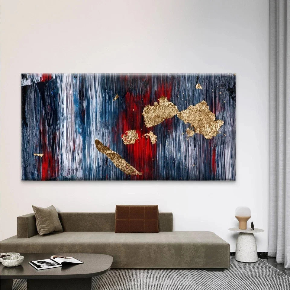 Abstract Gold Textured Wall Art Canvas Office Home Room Framed 120x60cm
