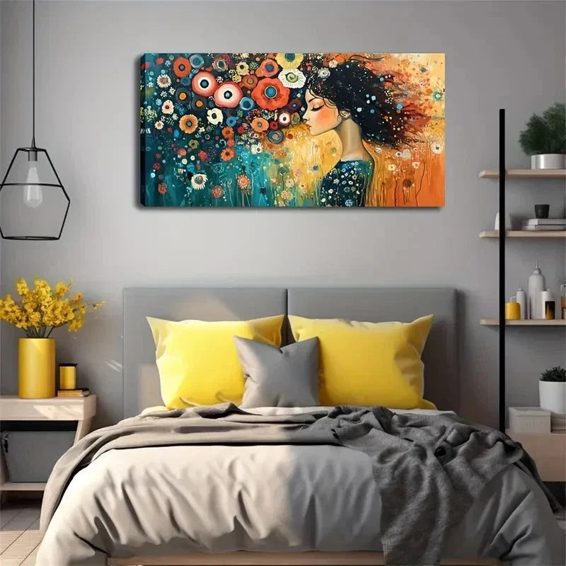 Dream Girls And Flowers Wall Art Canvas Office Home Room Framed 120x60cm