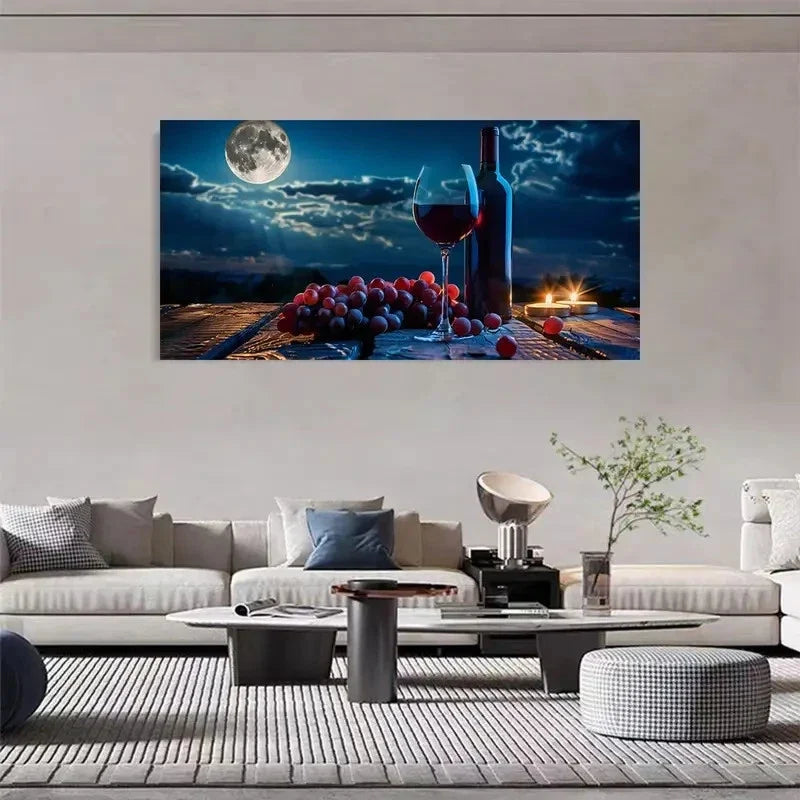 Geometric Pattern Moonlight Wall Art Canvas Office Home Room Framed 120x60cm