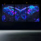 3pcs Colorful Butterflies Stunning Blue Metal Print Ready to Hang Art