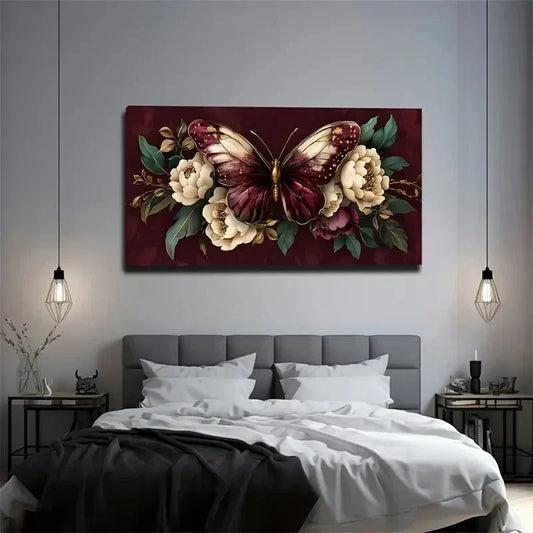 Combination Of Butterflies Wall Art canvas office home room framed 120x60cm