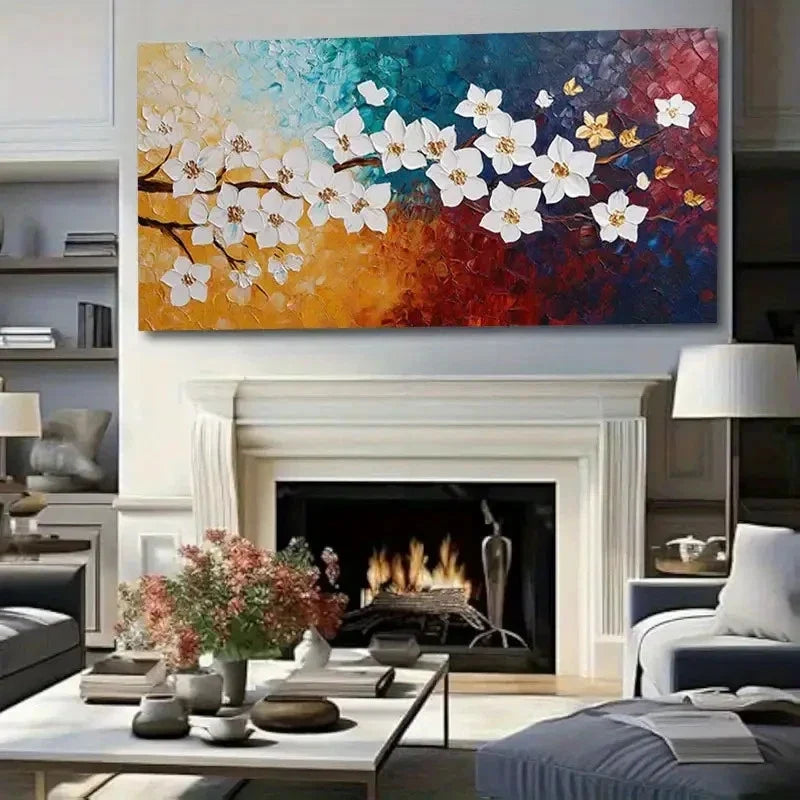 Modern Minimalist Cherry Bloss Wall Art Canvas Office Home Room Framed 120x60cm