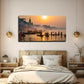 Gondolas On The Ganges Wall Art Canvas Office Home Room Framed 80x45cm