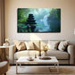 Zen Stones & For Lotus Leaves Wall Art Canvas Office Home Room Framed 120x60cm