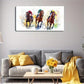 Three Riders And Their Horses Wall Art Canvas Office Home Room Framed 120x60cm