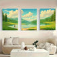 3pcs A Peaceful Scene With a Majestic Metal Print Ready to Hang Art