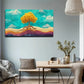 Tree Golden Branches Leaves Wall Art Canvas Office Home Room Framed 120x60cm